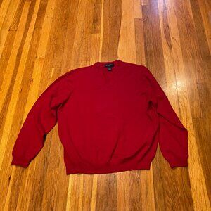 Brooks Brothers Red V-Neck Pullover Sweater Size L TLC FINAL PRICE!!